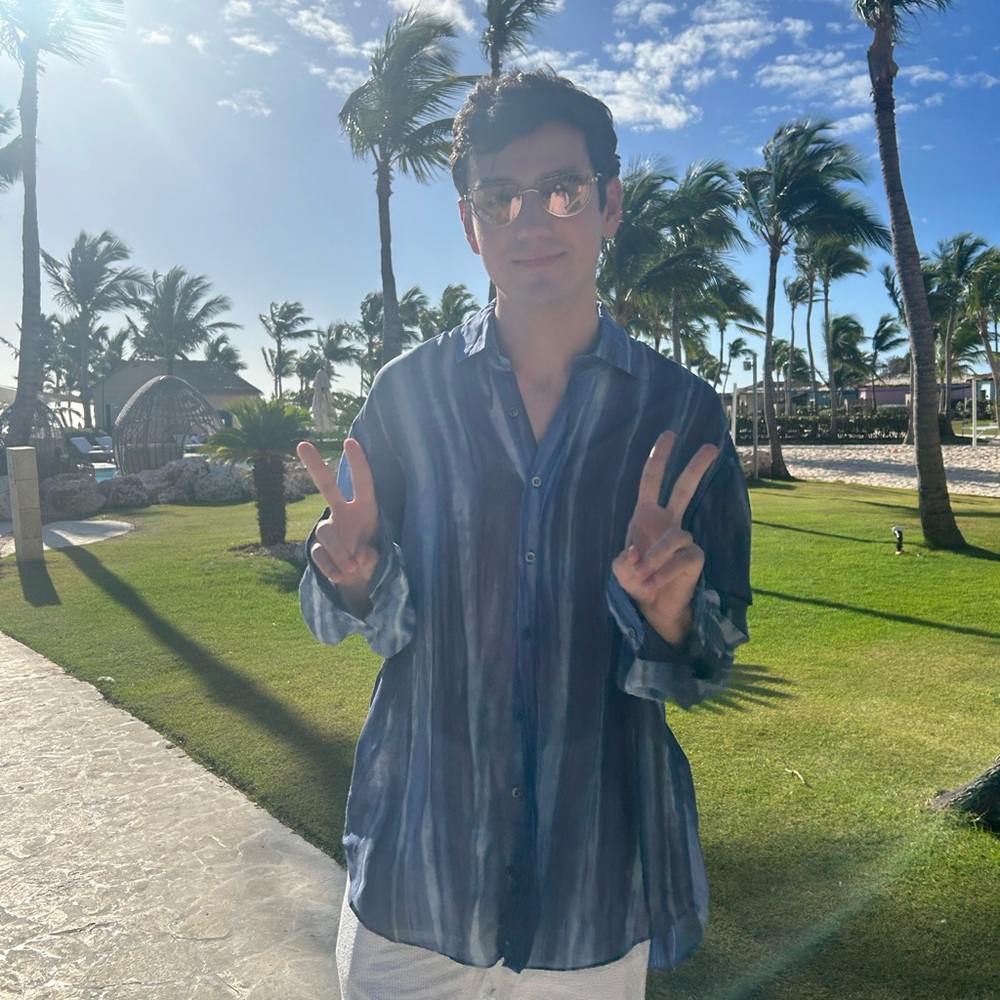 Giorgio Armani Blue Linen Shirt